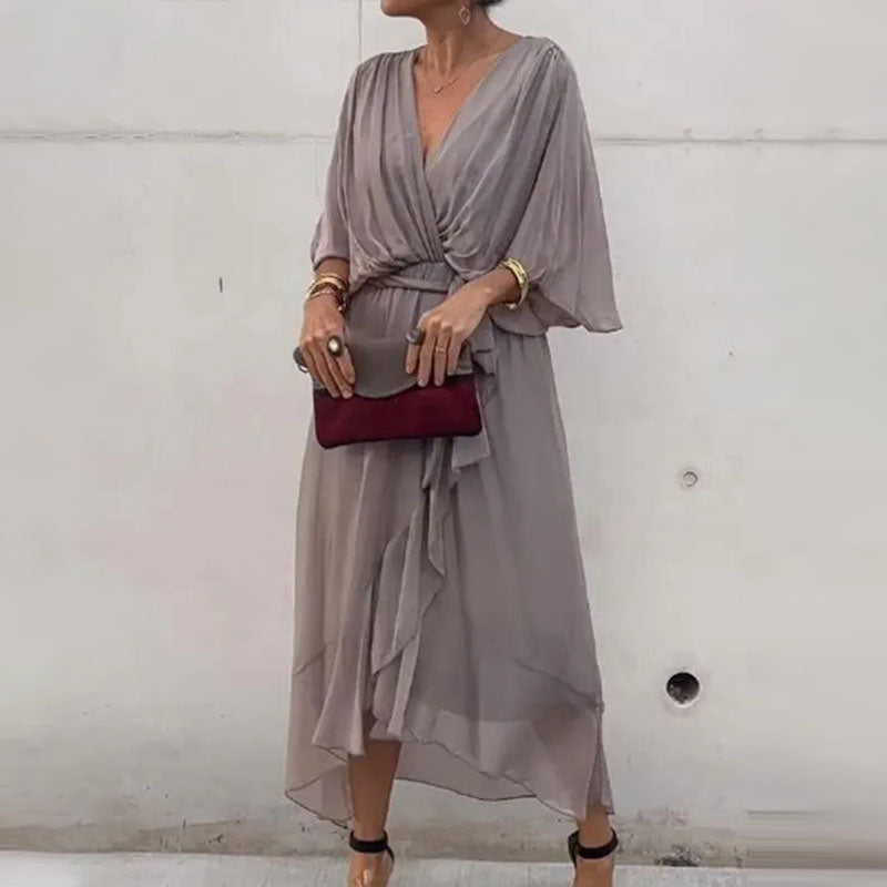 Drune | Elegantes Flow V-Ausschnitt Kleid