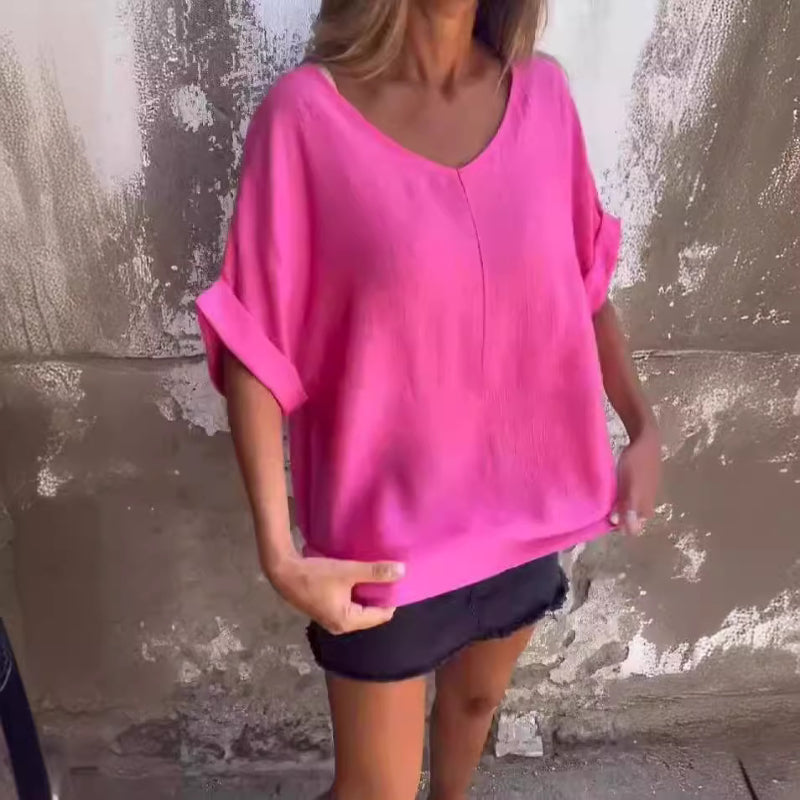 Drune | T-Shirt mit Übergroßem V-Ausschnitt für Damen