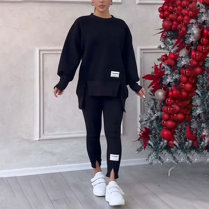 Drune | Lässig Damen Sweatshirt Und Leggings Satz