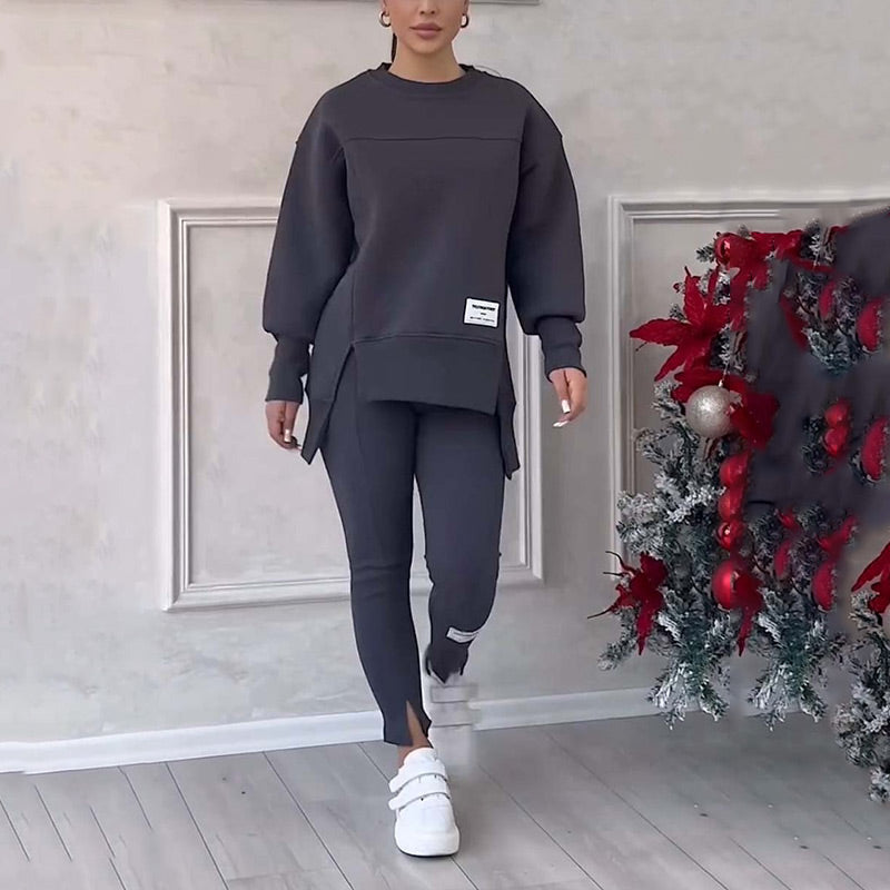 Drune | Lässig Damen Sweatshirt Und Leggings Satz