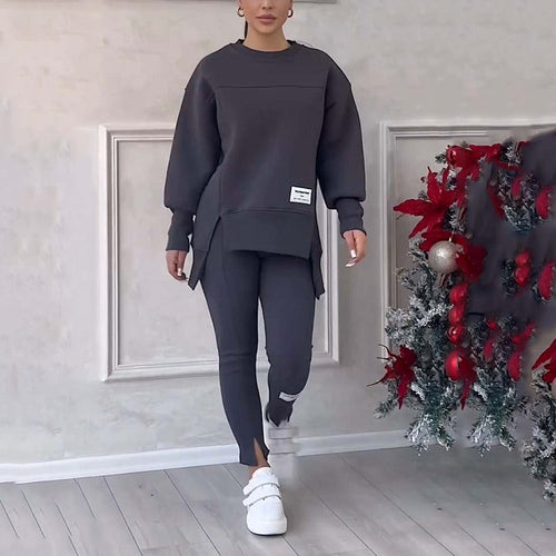 Drune | Lässig Damen Sweatshirt Und Leggings Satz