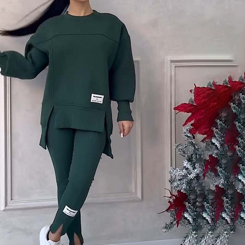 Drune | Lässig Damen Sweatshirt Und Leggings Satz