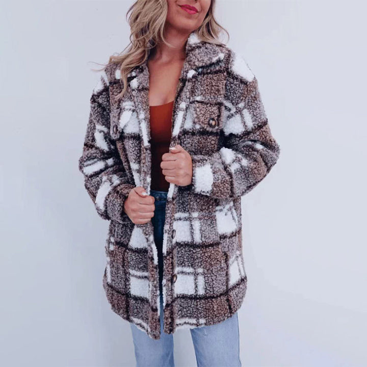 Drune | Karierte Teddyjacke für Damen