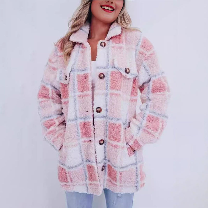 Drune | Karierte Teddyjacke für Damen