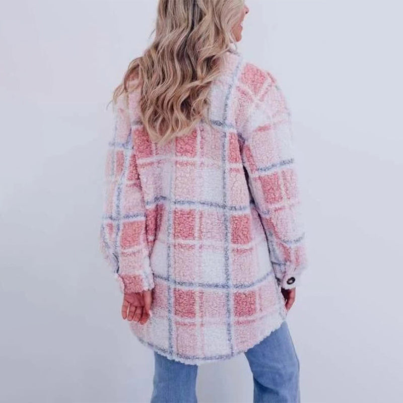 Drune | Karierte Teddyjacke für Damen