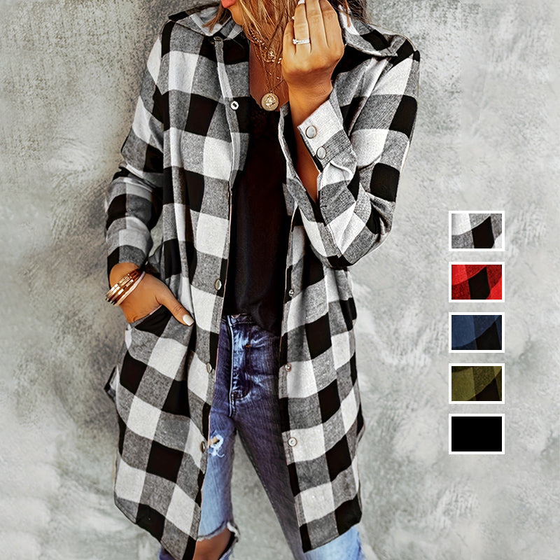 Drune | Damen Karierte Jacke - Langarm