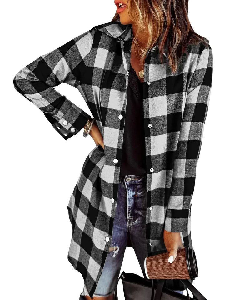 Drune | Damen Karierte Jacke - Langarm