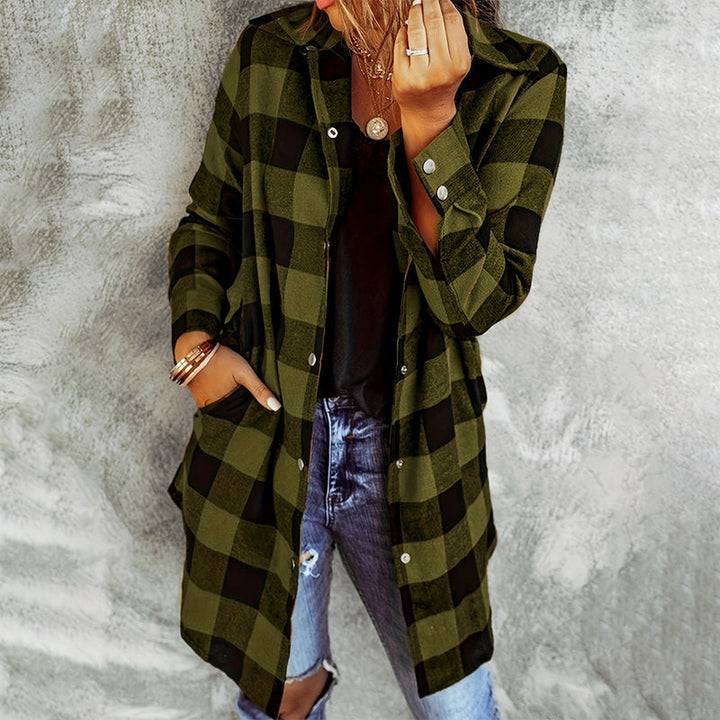 Drune | Damen Karierte Jacke - Langarm