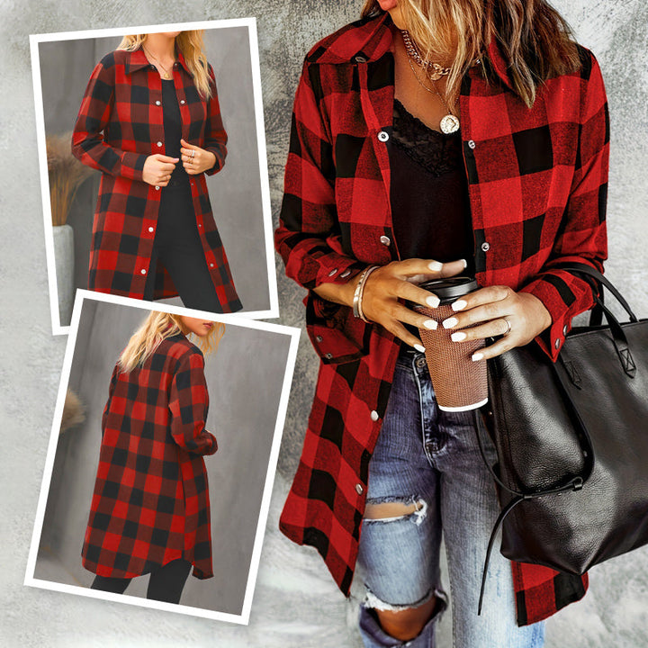 Drune | Damen Karierte Jacke - Langarm