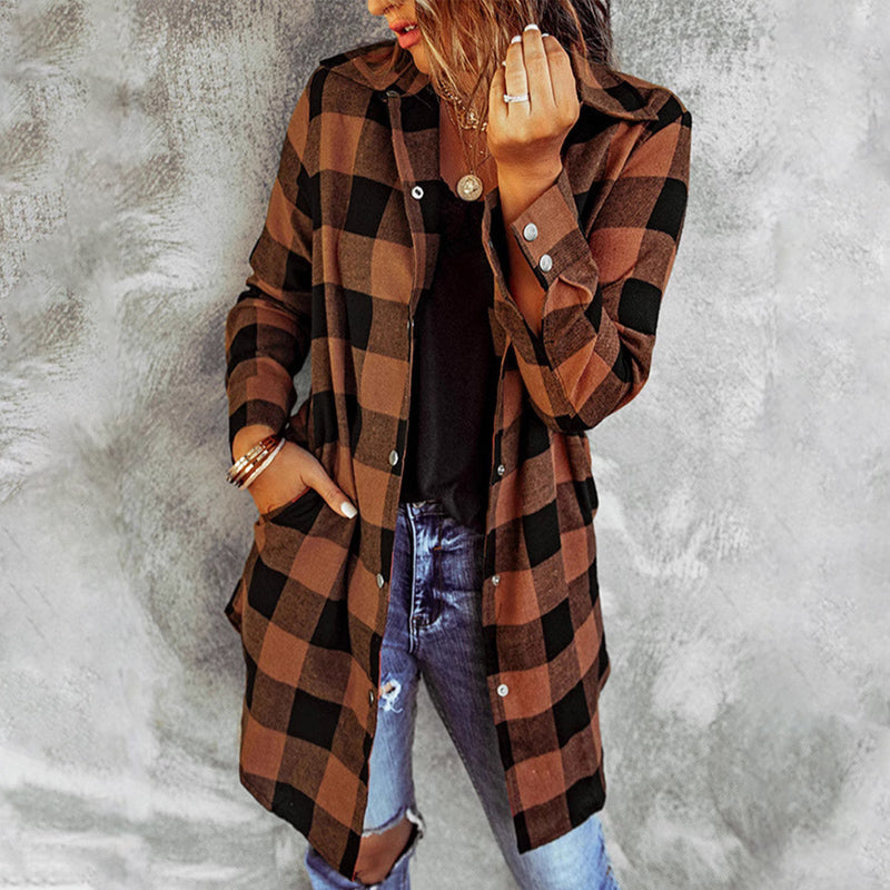 Drune | Damen Karierte Jacke - Langarm