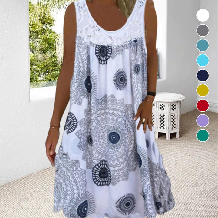 Drune | Luftiges Sommerkleid Mit Print & O-Ausschnitt