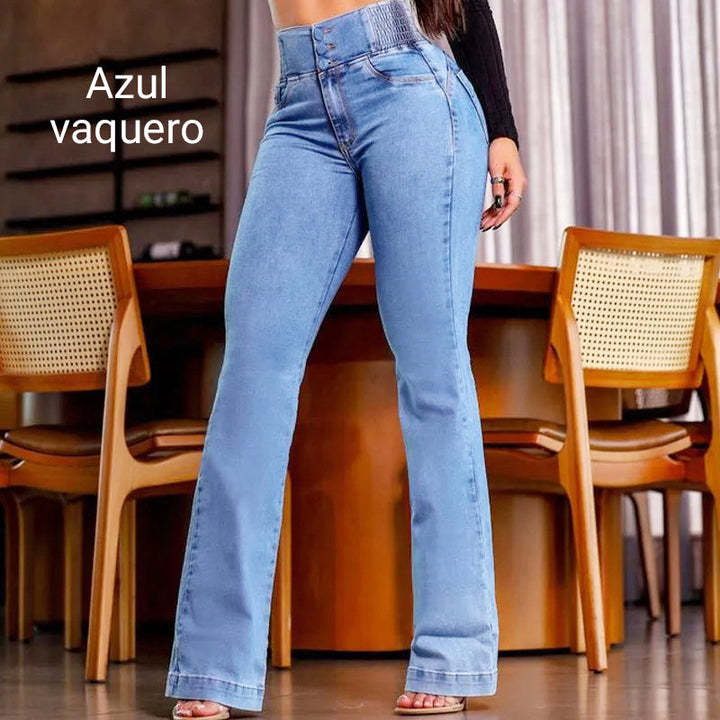 Drune | Modische Stretch Jeans Mit Weitem Bein