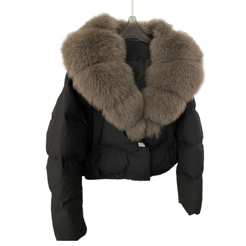 Drune | Kurze Jacke mit Kunstfellkragen