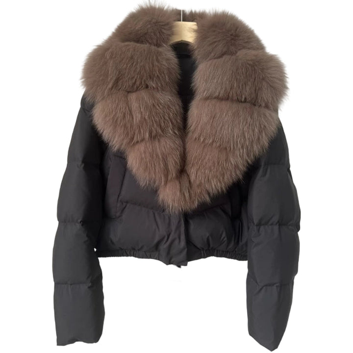 Drune | Kurze Jacke mit Kunstfellkragen