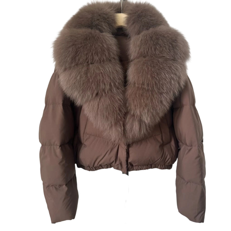Drune | Kurze Jacke mit Kunstfellkragen