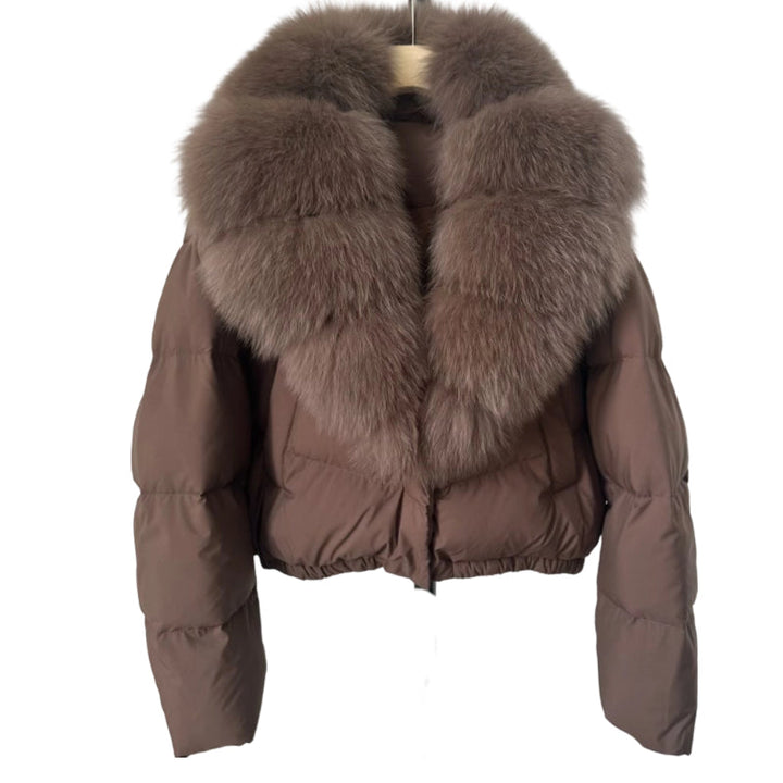 Drune | Kurze Jacke mit Kunstfellkragen