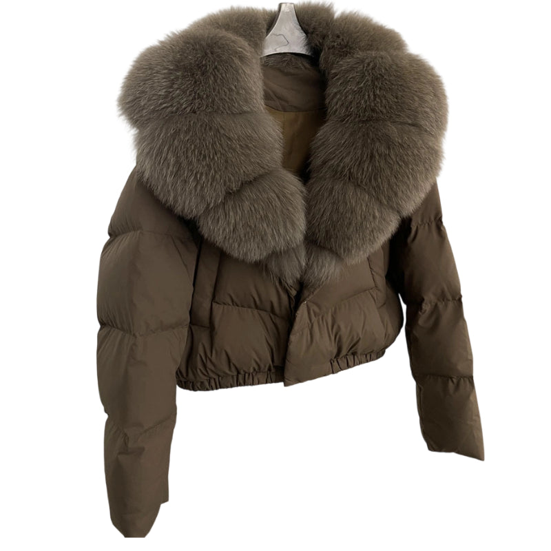 Drune | Kurze Jacke mit Kunstfellkragen