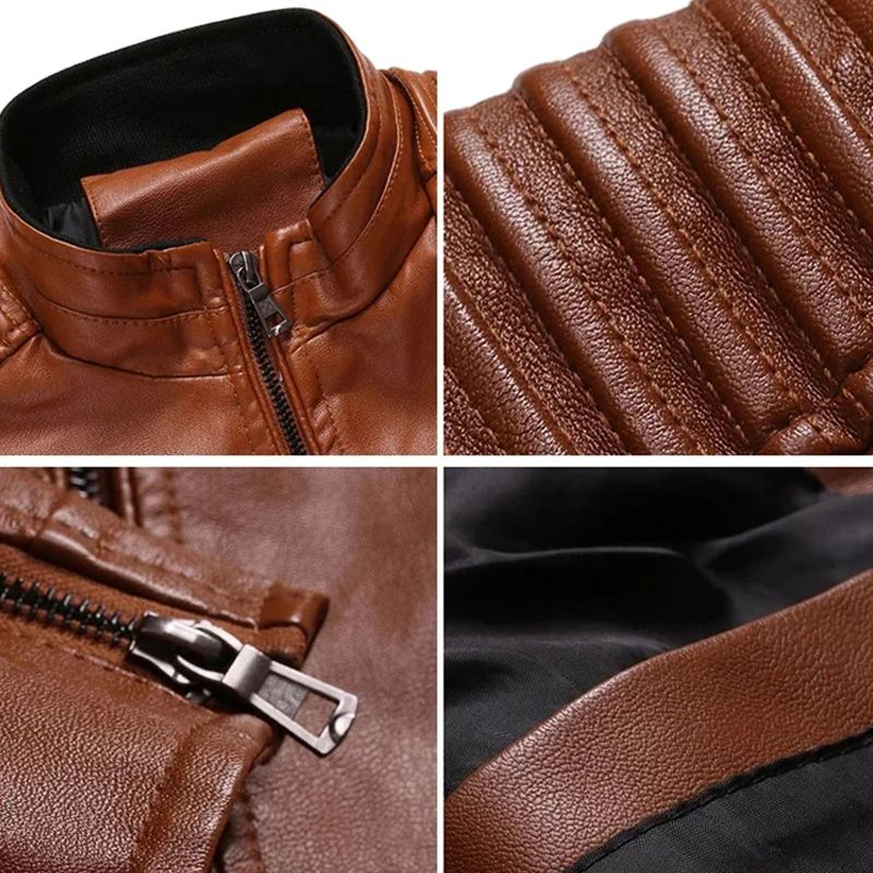 Drune | Moderne Lederjacke mit Reißverschluss