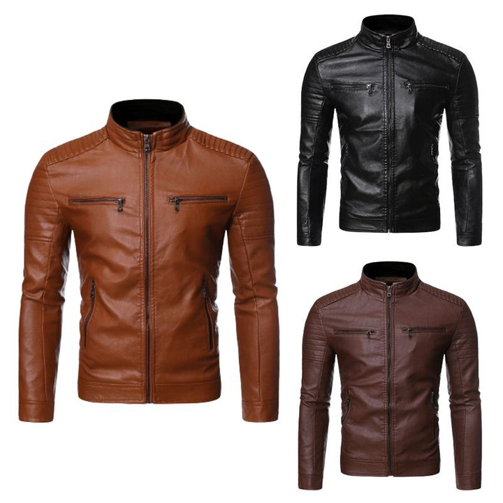 Drune | Moderne Lederjacke mit Reißverschluss