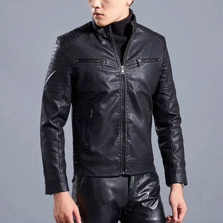 Drune | Moderne Lederjacke mit Reißverschluss