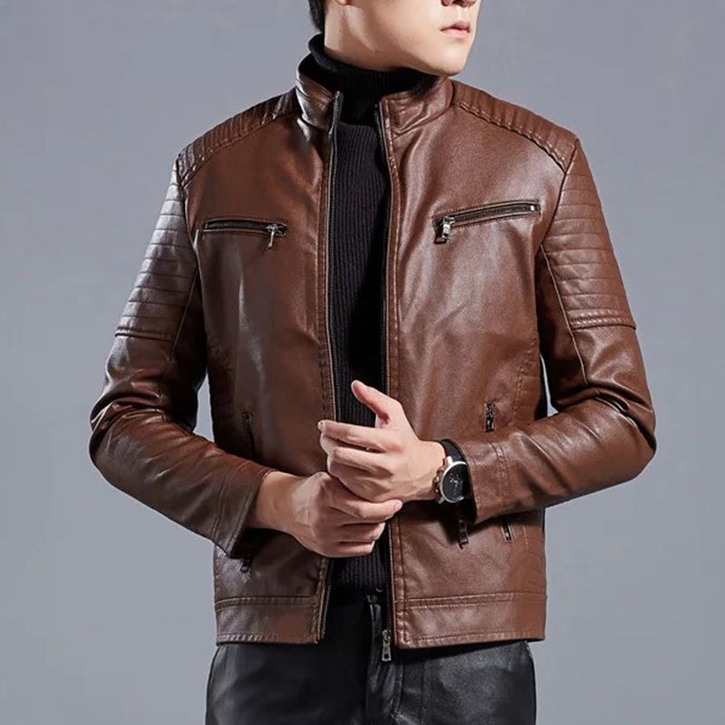 Drune | Moderne Lederjacke mit Reißverschluss