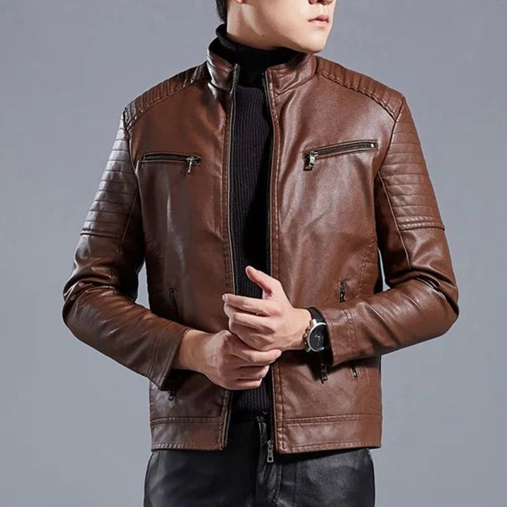 Drune | Moderne Lederjacke mit Reißverschluss