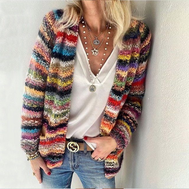 Drune | Mehrfarbige Strickjacke Aus Wolle