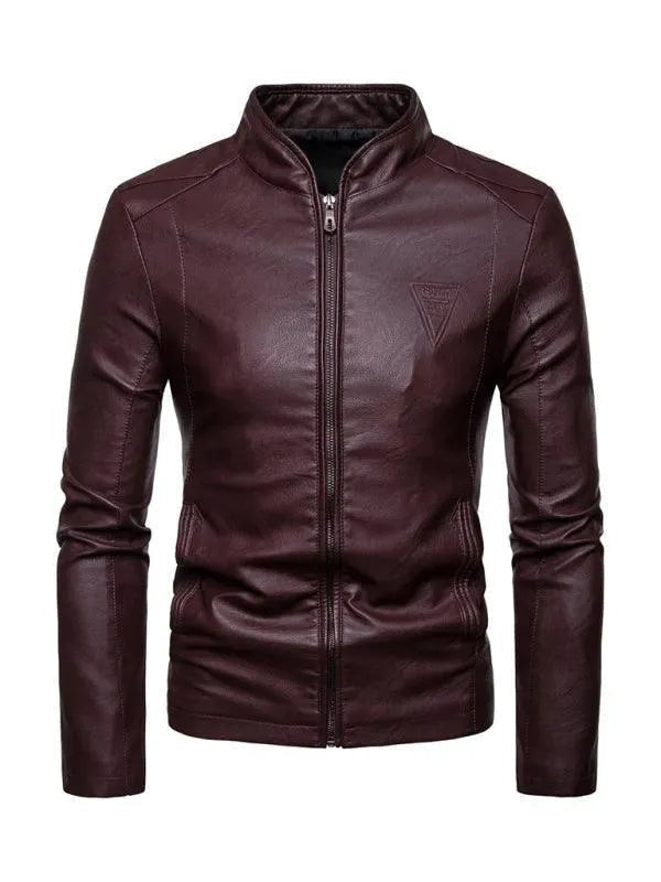 Drune | Stehkragen Herren Lederjacke