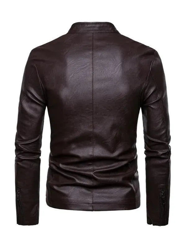 Drune | Stehkragen Herren Lederjacke
