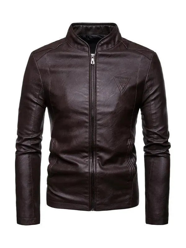 Drune | Stehkragen Herren Lederjacke