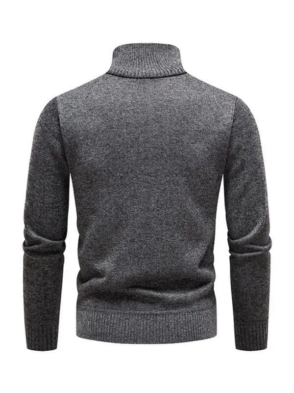 Drune | Patchwork Reißverschluss Männer Rollkragenpullover