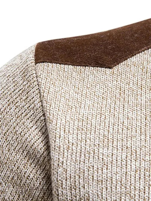 Drune | Patchwork Reißverschluss Männer Rollkragenpullover