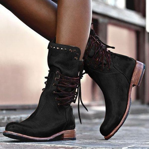 Drune | Stiefeletten Damen Schwarz Wasserdicht