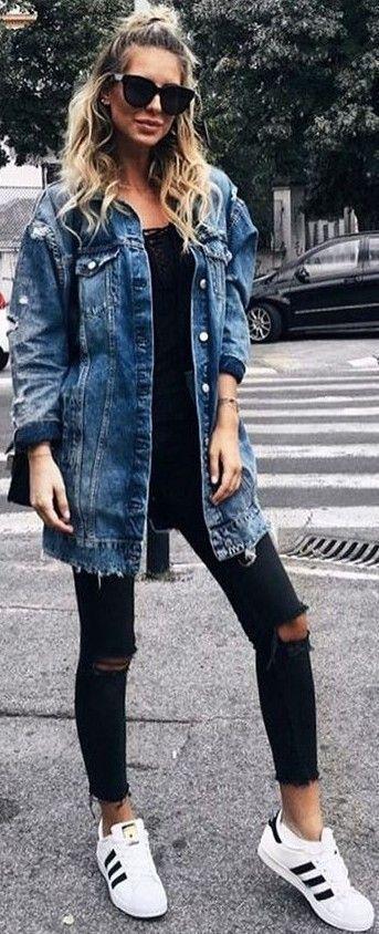 Drune | Ausgefranste Denimjacke