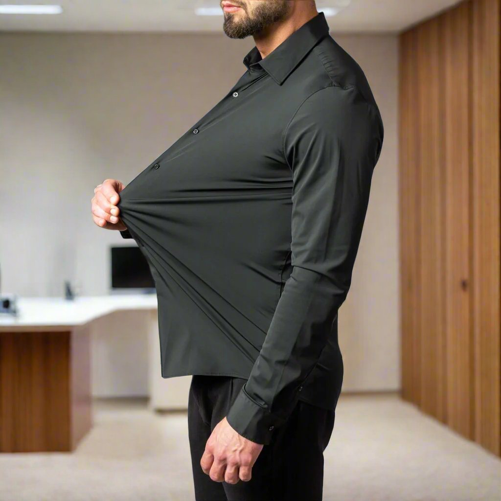 Drune | Slim Fit Lange Ärmel Klassischer Kragen Elegante Für Formelle Anlässe