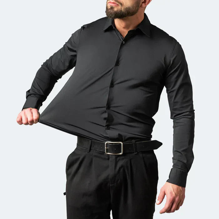 Drune | Slim Passform Stretchstoff Atmungsaktiv Bügelfrei Dressstil