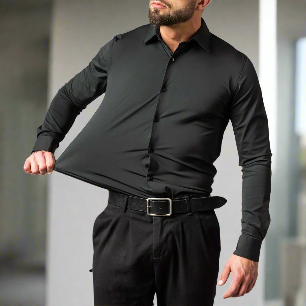 Drune | Slim Fit Lange Ärmel Klassischer Kragen Elegante Für Formelle Anlässe
