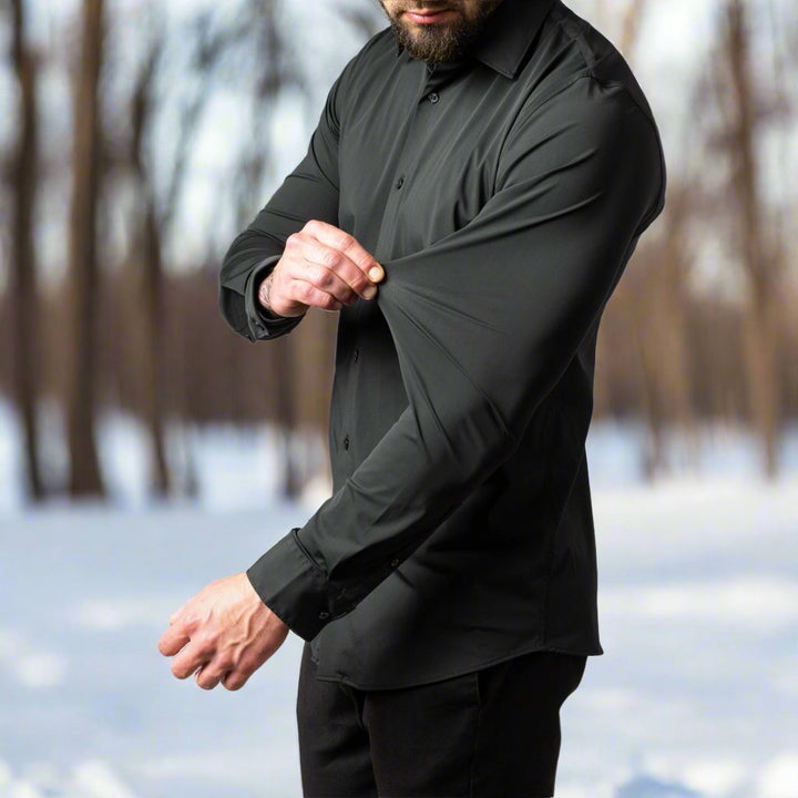 Drune | Slim Fit Lange Ärmel Klassischer Kragen Elegante Für Formelle Anlässe