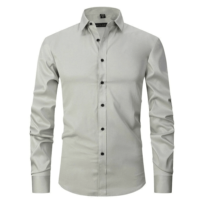 Drune - knitterfreien langärmeligen Poloshirt