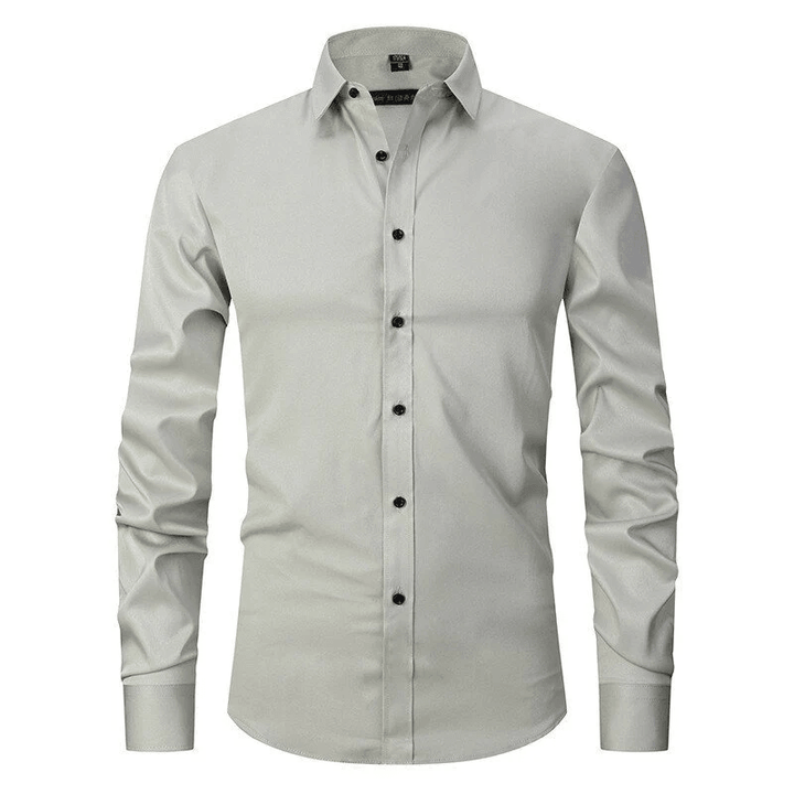 Drune - knitterfreien langärmeligen Poloshirt