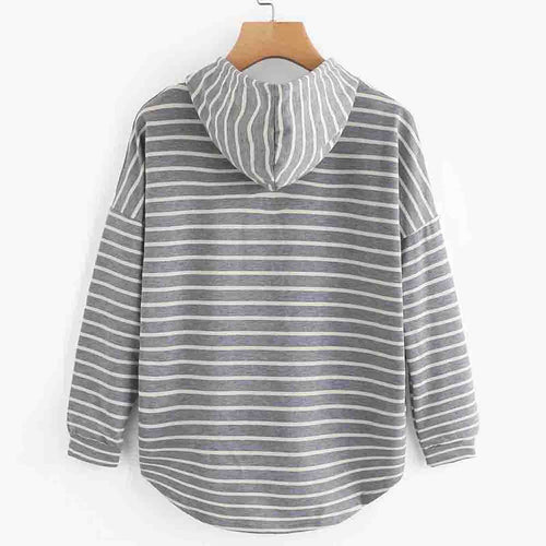 Drune | Gestreifter Freizeit Hoodie
