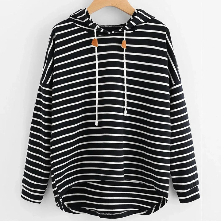Drune | Gestreifter Freizeit Hoodie