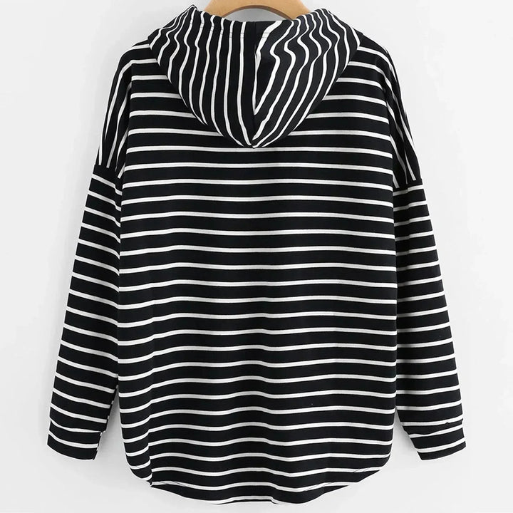 Drune | Gestreifter Freizeit Hoodie