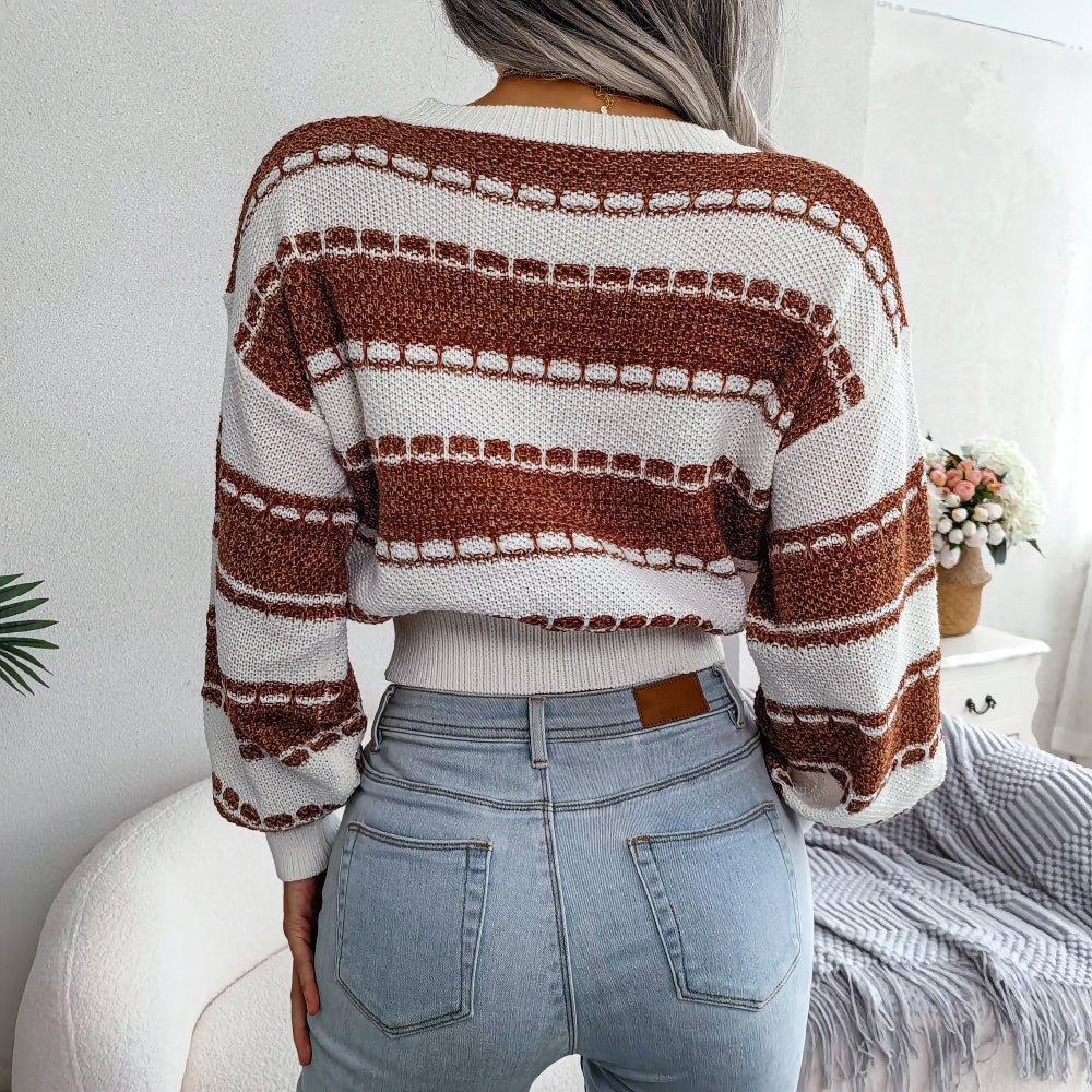 Drune | Gekürzter Strickpullover Strukturiertes Muster Lässige Passform