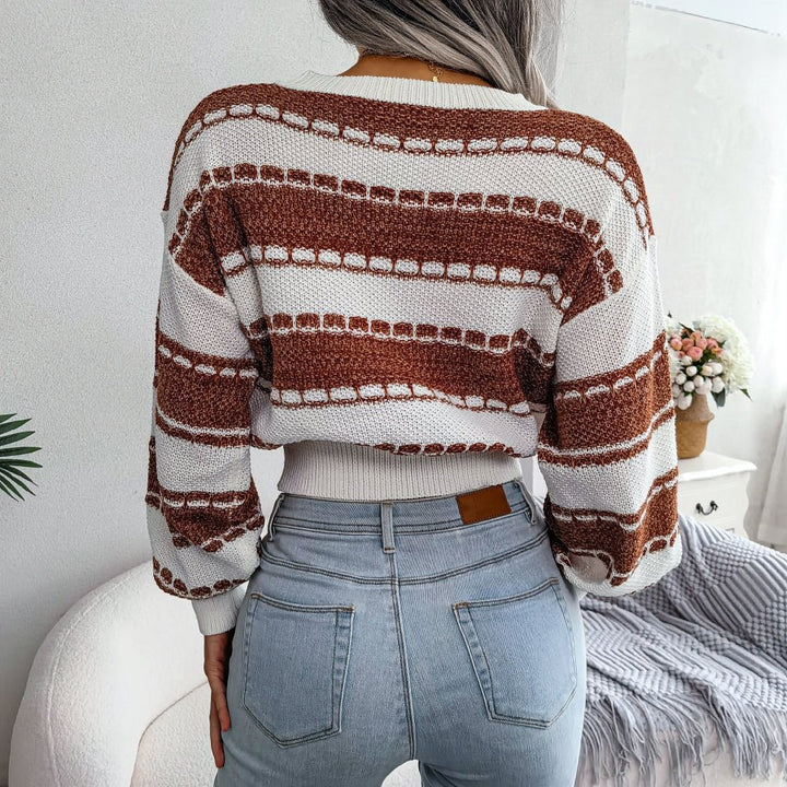 Drune | Gekürzter Strickpullover Strukturiertes Muster Lässige Passform
