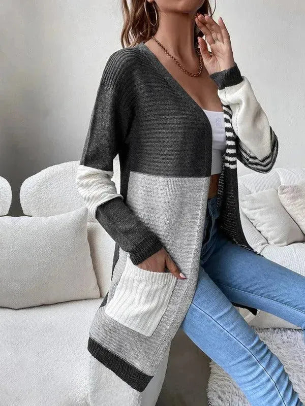 Drune | Patchwork Damen Strickjacke Pullover