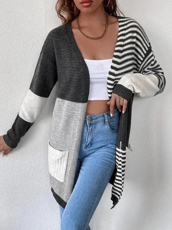 Drune | Patchwork Damen Strickjacke Pullover