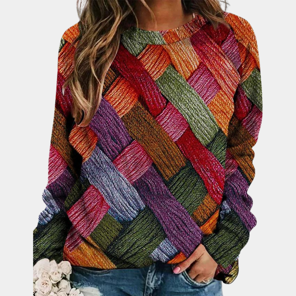 Drune | Stilvoller Bunter Damenpullover