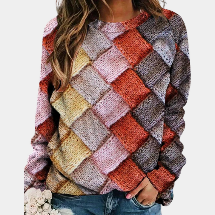 Drune | Stilvoller Bunter Damenpullover