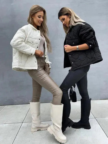 Drune | Stilvolle Lockere Damenjacke mit Knöpfen